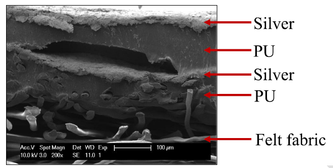 mirograph of a printed capacitor